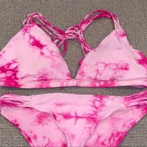 pink tie dye bikini top